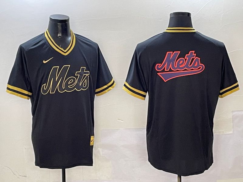 Men New York Mets Blank Black Gold Game 2025 Nike MLB Jersey style 32511